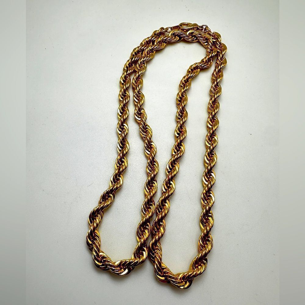 24" long Unisex THICK 6mm 14k GP Rope Chain Necklace!